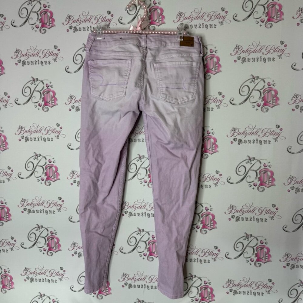 American Eagle Outfitters Light Purple Skinny Jeans pastel lavender - Picture 6 of 8